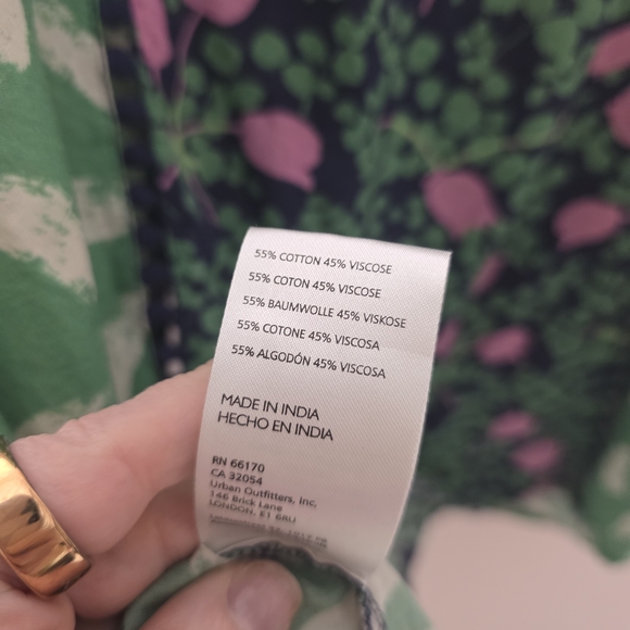 Maeve by Anthropologie Patchwork Boho Blouse Large Mixed Print Balloon Sleeve - Picture 5 of 5